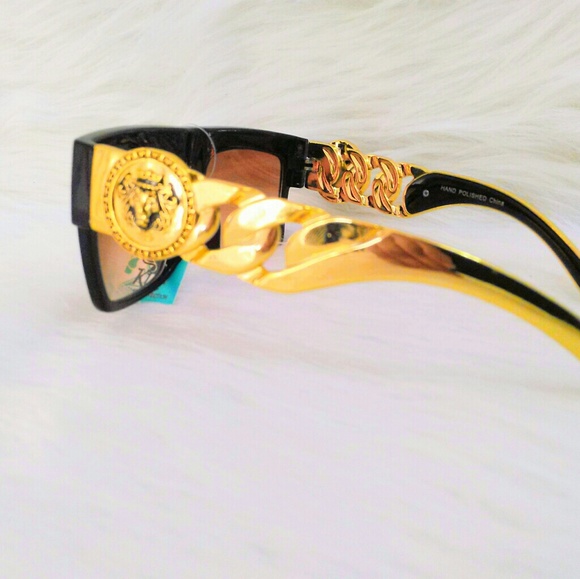 (NEW)! Stylish! Unique! Black Shades, Brown Tint! - Picture 5 of 8